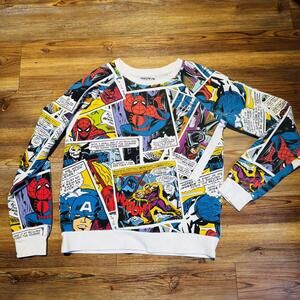 Marvel Comics Graphic Sweatshirt with Spider-Man and Captain America Print